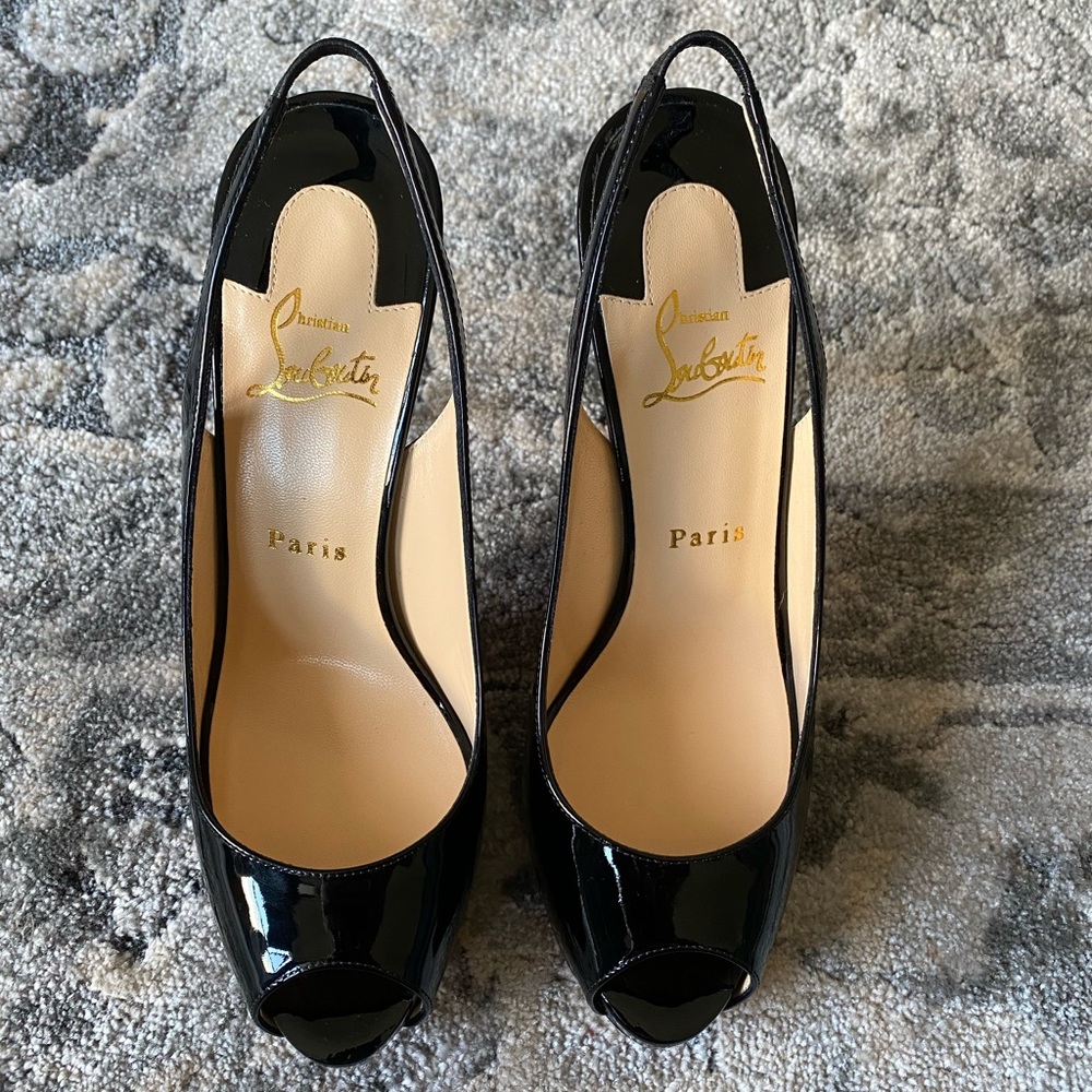 *NEW* LOUBOUTIN / PRIVATE NUMBER 120 / BLACK 39.5 - Picture 3 of 6